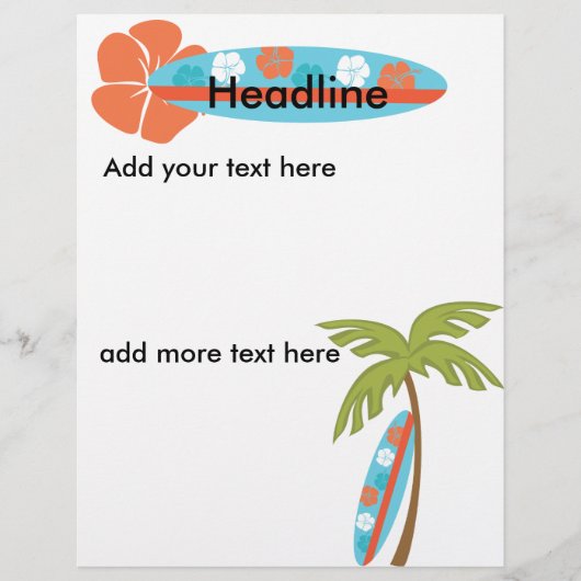 Hibiscus Surfboard Flyer (Voorkant)