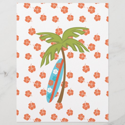 Hibiscus Surfboard Flyer (Achterkant)