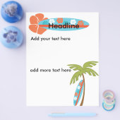 Hibiscus Surfboard Flyer (Enkel)