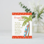 Hibiscus Surfboard Kaart (Staand voorkant)