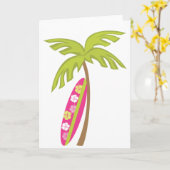 Hibiscus Surfboard Kaart (Gele Bloem)