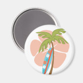 Hibiscus Surfboard Magneet (Voorkant / Achterkant)