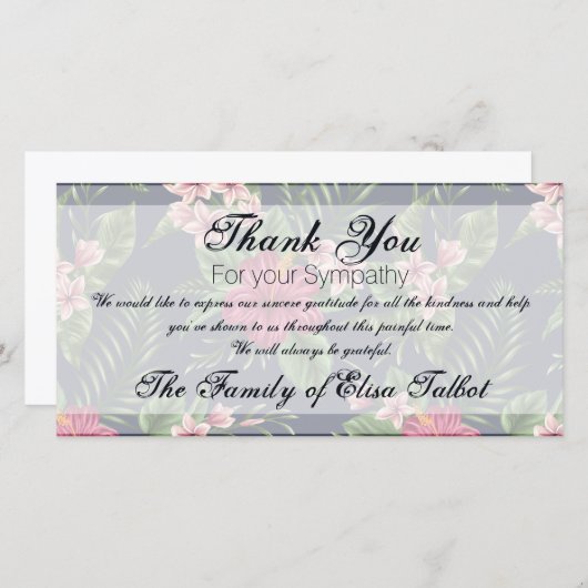 Hibiscus Sympathie Hartelijk dank Bedankkaart (Voorkant / Achterkant)