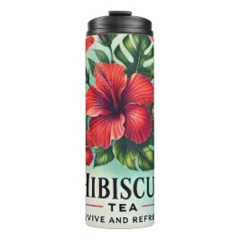 Hibiscus Tea Design AI kunst Thermosbeker