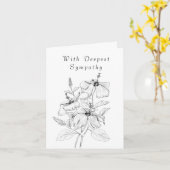 hibiscus tekening denken aan je sympathie kaart (Gele Bloem)