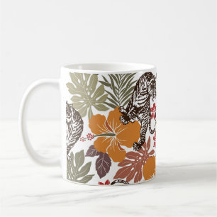 Hibiscus Tijger, exotisch patroon. Koffiemok