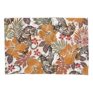 Hibiscus Tijger, exotisch patroon. Kussensloop