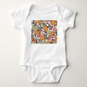 Hibiscus Tijger, exotisch patroon. Romper
