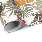 Hibiscus tijgerpatroon cadeaupapier (Rol Hoek)