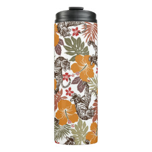 Hibiscus tijgerpatroon thermosbeker