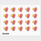 hibiscus trio ronde sticker (Vel)