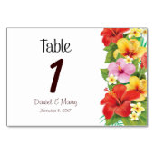 Hibiscus Tropical Beach bruiloft Table Card Kaart (Voorkant)
