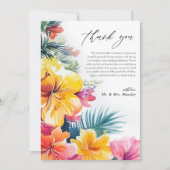 Hibiscus Tropical Beach Destination Wedding Bedankkaart (Voorkant)
