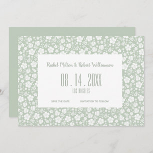 Hibiscus Tropical Bleek Green Wedding Save The Date