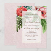 Hibiscus Tropical Bouquet Beach Weddenschap Kaart (Voorkant / Achterkant)