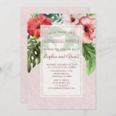 Hibiscus Tropical Bouquet Rehearsal Dinner Invite Kaart (Voorkant / Achterkant)