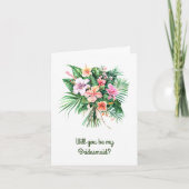 Hibiscus Tropical Bouquet Wedding Party Voorstel (Voorkant)