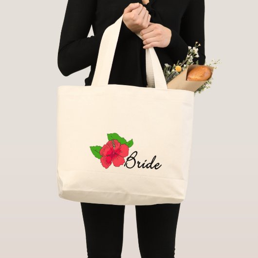 Hibiscus Tropical BRIDE Grote Tote Bag (Voorkant (product))