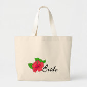 Hibiscus Tropical BRIDE Grote Tote Bag (Voorkant)