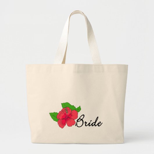 Hibiscus Tropical BRIDE Grote Tote Bag (Voorkant)
