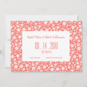 Hibiscus Tropical Coral Wedding Save The Date (Voorkant)