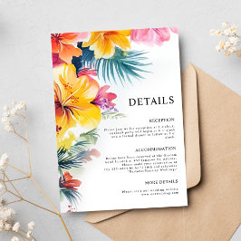 Hibiscus Tropical Destination Wedding Details Informatiekaartje