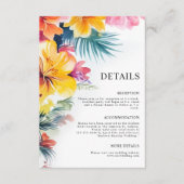 Hibiscus Tropical Destination Wedding Details Informatiekaartje (Voorkant)