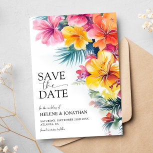 Hibiscus Tropical Elegant Destination Wedding Save The Date