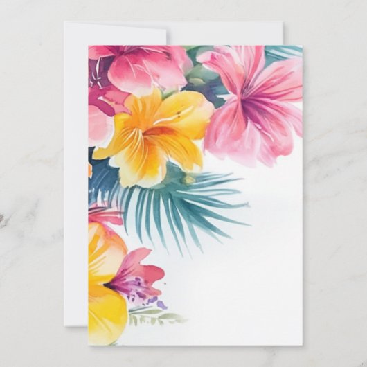 Hibiscus Tropical Elegant Destination Wedding Save The Date (Achterkant)