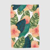Hibiscus Tropical exotic White Golfhanddoek (Voorkant)