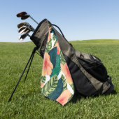 Hibiscus Tropical exotic White Golfhanddoek (Groen)