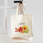 Hibiscus Tropical Floral Bridesmaid Tote Bag