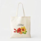 Hibiscus Tropical Floral Bridesmaid Tote Bag (Voorkant)