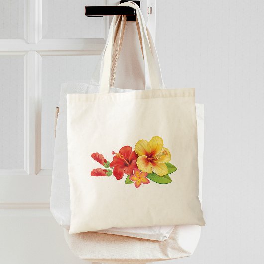 Hibiscus Tropical Floral Tote Bag