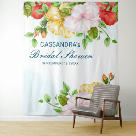 Hibiscus Tropical Floral Wedding Backdrop Wandkleed