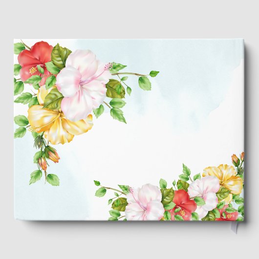 Hibiscus Tropical Floral Wedding Gastenboek (Achterkant)