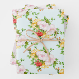 Hibiscus Tropical Floral Wedding Inpakpapier Vel
