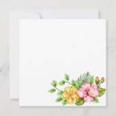 Hibiscus Tropical Floral Wedding Invitation Kaart (Achterkant)