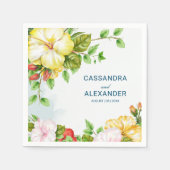 Hibiscus Tropical Floral Wedding Servet (Voorkant)