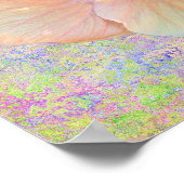 Hibiscus tropical flower iridescent look pink gold poster (Hoek)