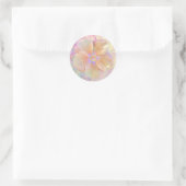 Hibiscus tropical flower iridescent look pink gold ronde sticker (Tas)