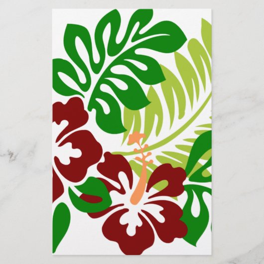 Hibiscus Tropical Flowers Briefpapier (Voorkant)