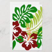 Hibiscus Tropical Flowers Briefpapier (Voorkant / Achterkant)