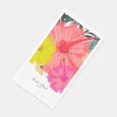 Hibiscus Tropical Hand Drawn Floral Wedding Servet (Hoek)