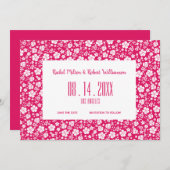 Hibiscus Tropical Hot Pink Weddenschap Save The Date (Voorkant / Achterkant)