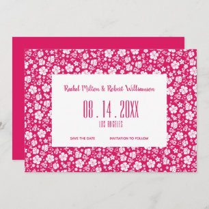 Hibiscus Tropical Hot Pink Weddenschap Save The Date