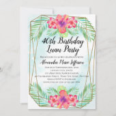 Hibiscus Tropical Luau Beach 40th Birthday Kaart (Voorkant)