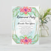 Hibiscus Tropical Luau Beach Pensioen Partij Kaart (Staand voorkant)