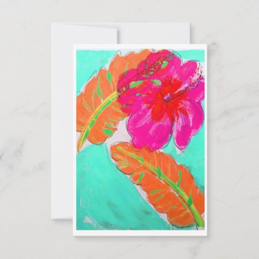 Hibiscus Tropical Note Card Bedankkaart (Voorkant)
