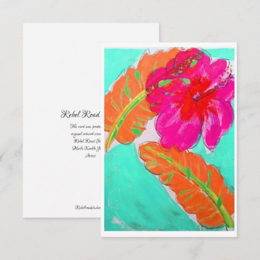 Hibiscus Tropical Note Card Bedankkaart (Voorkant / Achterkant)